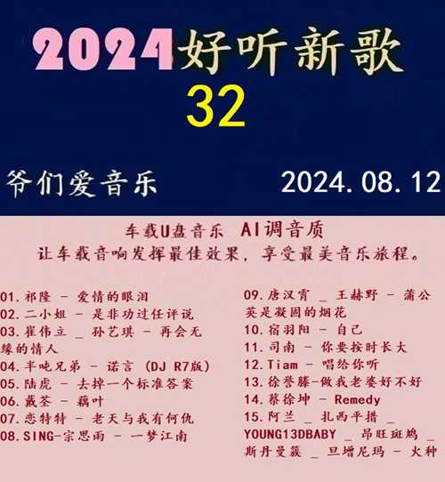 群星 《2024好听新歌32》十倍音质 U盘音乐 [WAV分轨][1.1G]