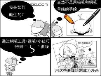 PS钢笔工具绘制漫画和具有中国特色的白描作品