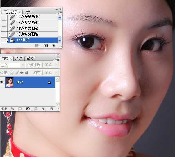 Photoshop使用通道工具手工为美女人像精修磨皮