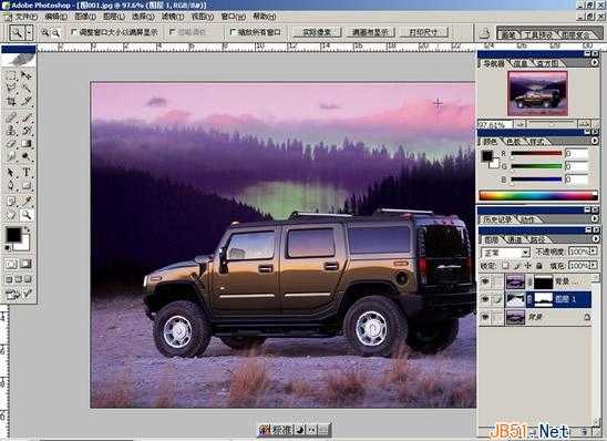 Photoshop(PS)利用图层表现图片合成双重渐变透明背景效果实例教程