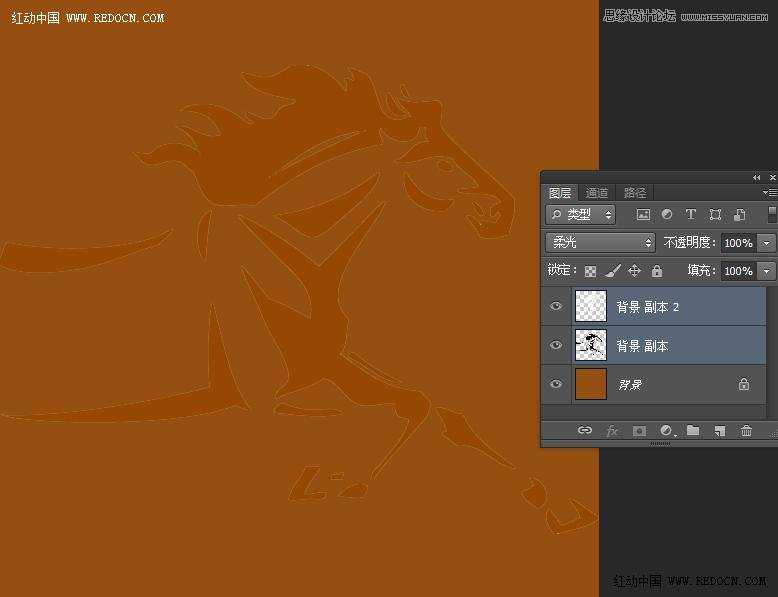 教你用Photoshop简单制作骏马壁画浮雕效果