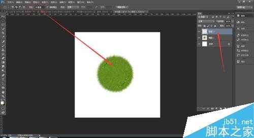 PS绘制一个毛茸茸的草绿色小球