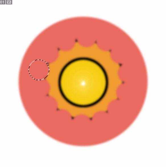 ps中怎么绘制小太阳图标?