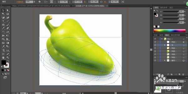 ai怎么绘制逼真的立体青椒矢量图?
