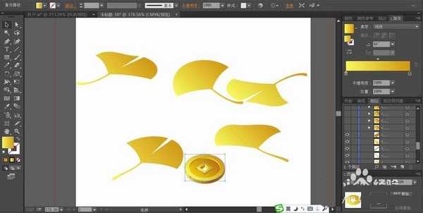 ai怎么绘制一串古铜钱? ai钱币的画法