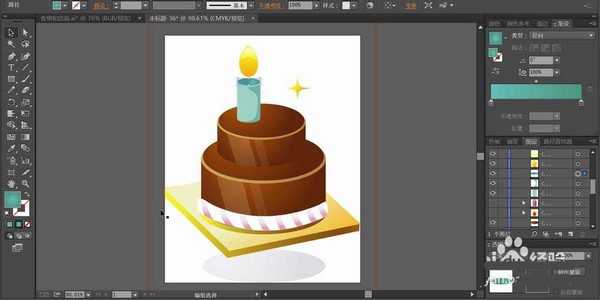 ai怎么设计双层生日蛋糕矢量素材?