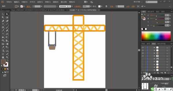 ai怎么绘制大吊车? ai吊车矢量图的设计方法