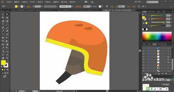 ai怎么绘制头盔? ai头盔矢量素材图的画法