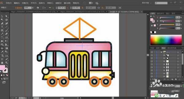 ai怎么绘制扁平化的电车? ai电车的画法