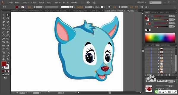 ai怎么绘制蓝色小鹿矢量图? ai小鹿插画的画法