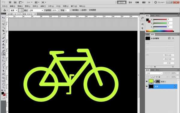 ps怎么设计简笔画效果的自行车图标? ps自行车的画法
