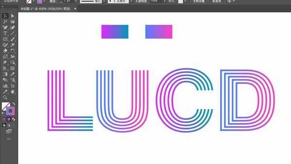 ai怎么制作霓虹色的虚线式文字? ai创意线条字体的做法