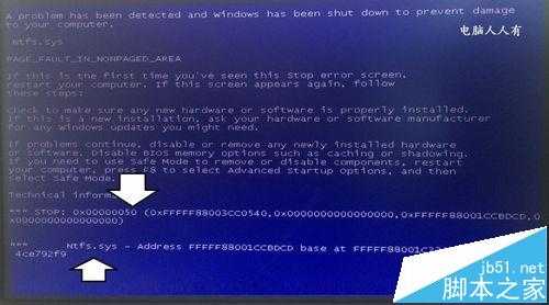 电脑开机蓝屏故障提示中有NTFS.sys文件怎么办?